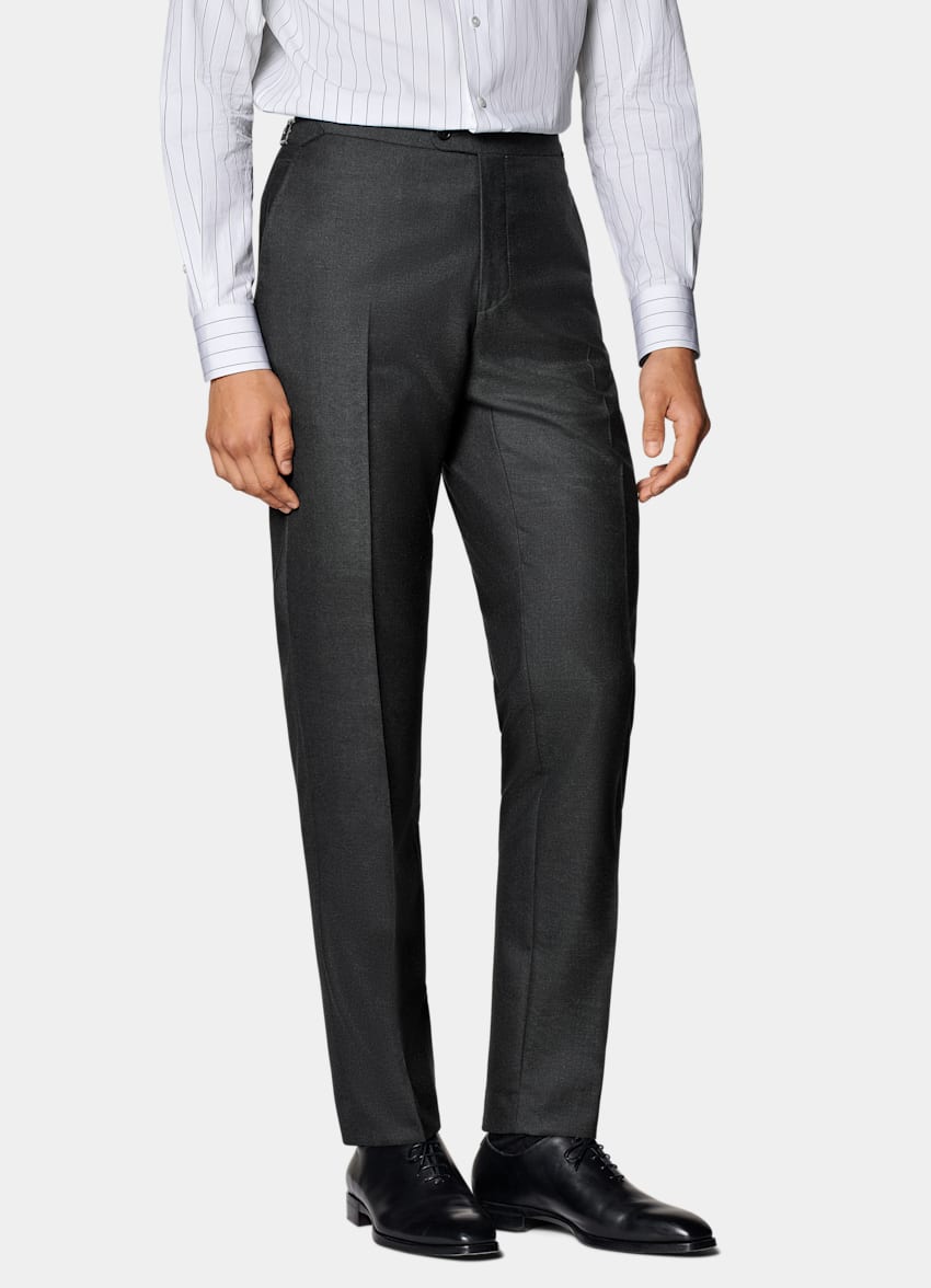 SUITSUPPLY All Season Pure S150's Wool by E.Thomas, Italy Dark Grey Tailored Fit Havana Suit