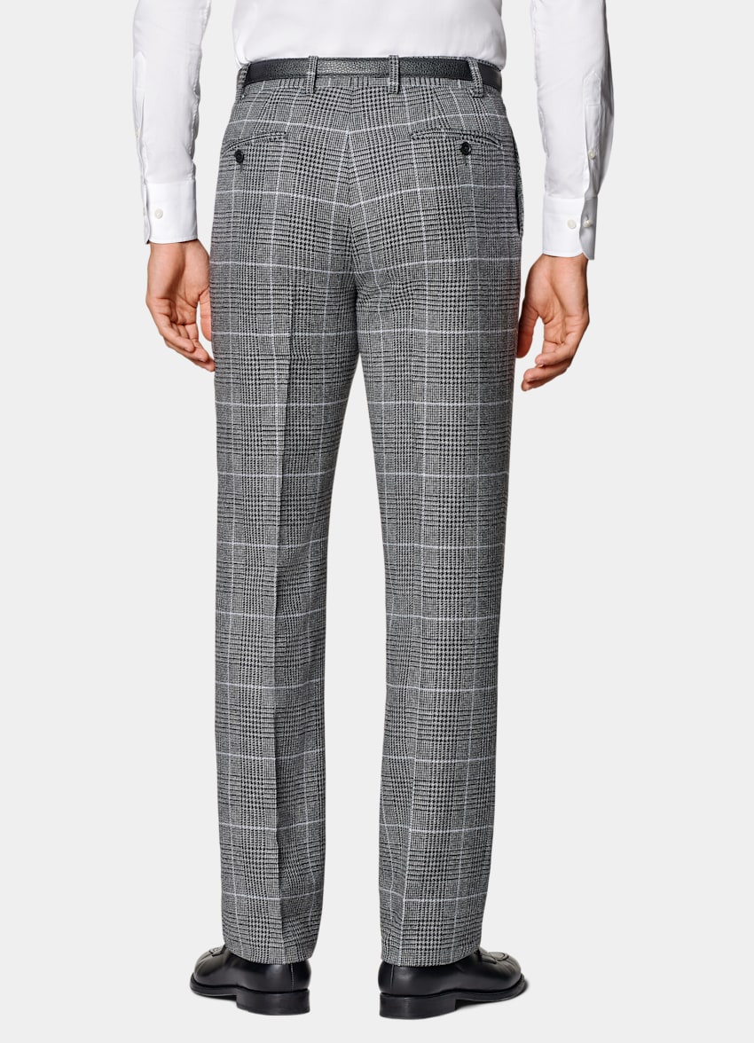 SUITSUPPLY Winter Wool Cashmere by E.Thomas, Italy Mid Grey Checked Tailored Fit Milano Suit