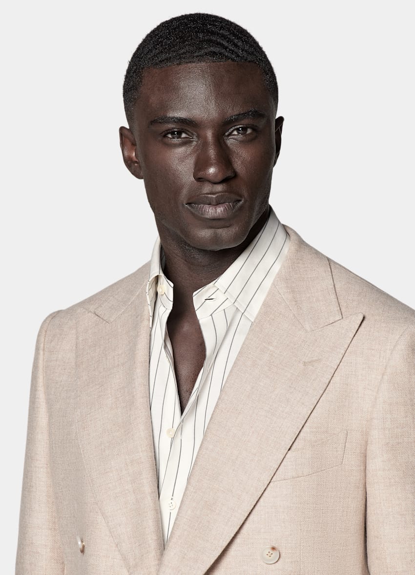 SUITSUPPLY Winter Wool Cashmere by E.Thomas, Italy Sand Tailored Fit Milano Suit