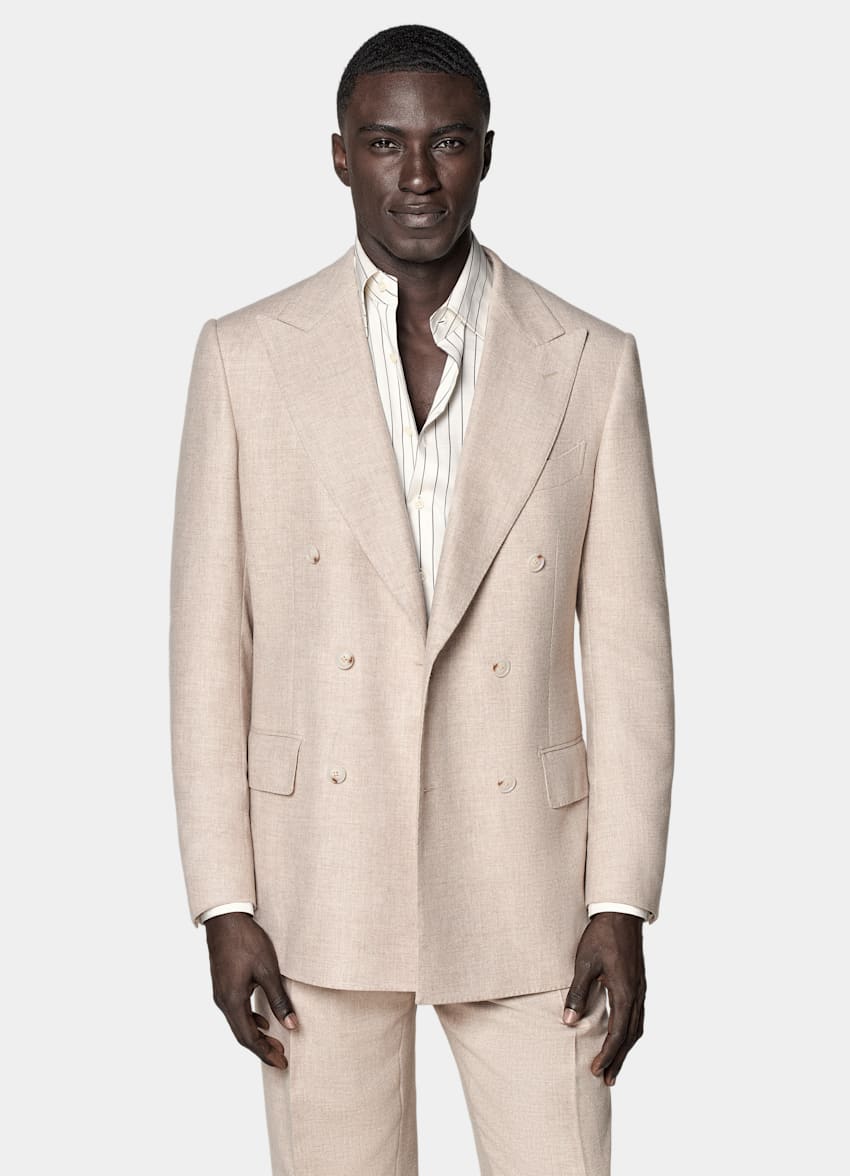 SUITSUPPLY Hiver Laine et cachemire par E.Thomas, Italie Costume Milano coupe Tailored couleur sable