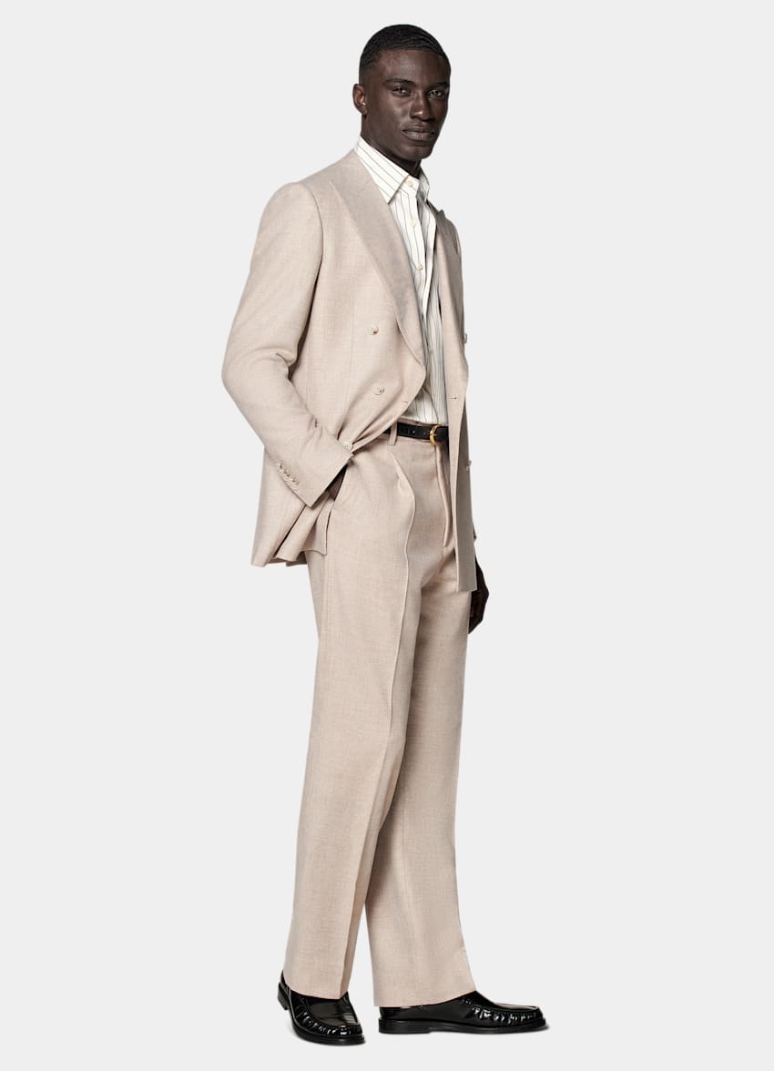 SUITSUPPLY Hiver Laine et cachemire par E.Thomas, Italie Costume Milano coupe Tailored couleur sable