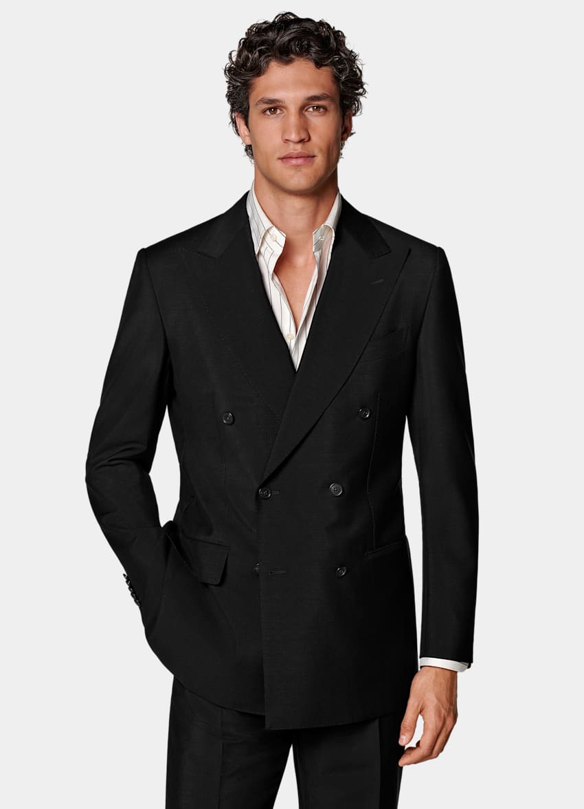 SUITSUPPLY All Season Lana-mohair de Vitale Barberis Canonico, Italia Traje Milano negro corte Tailored