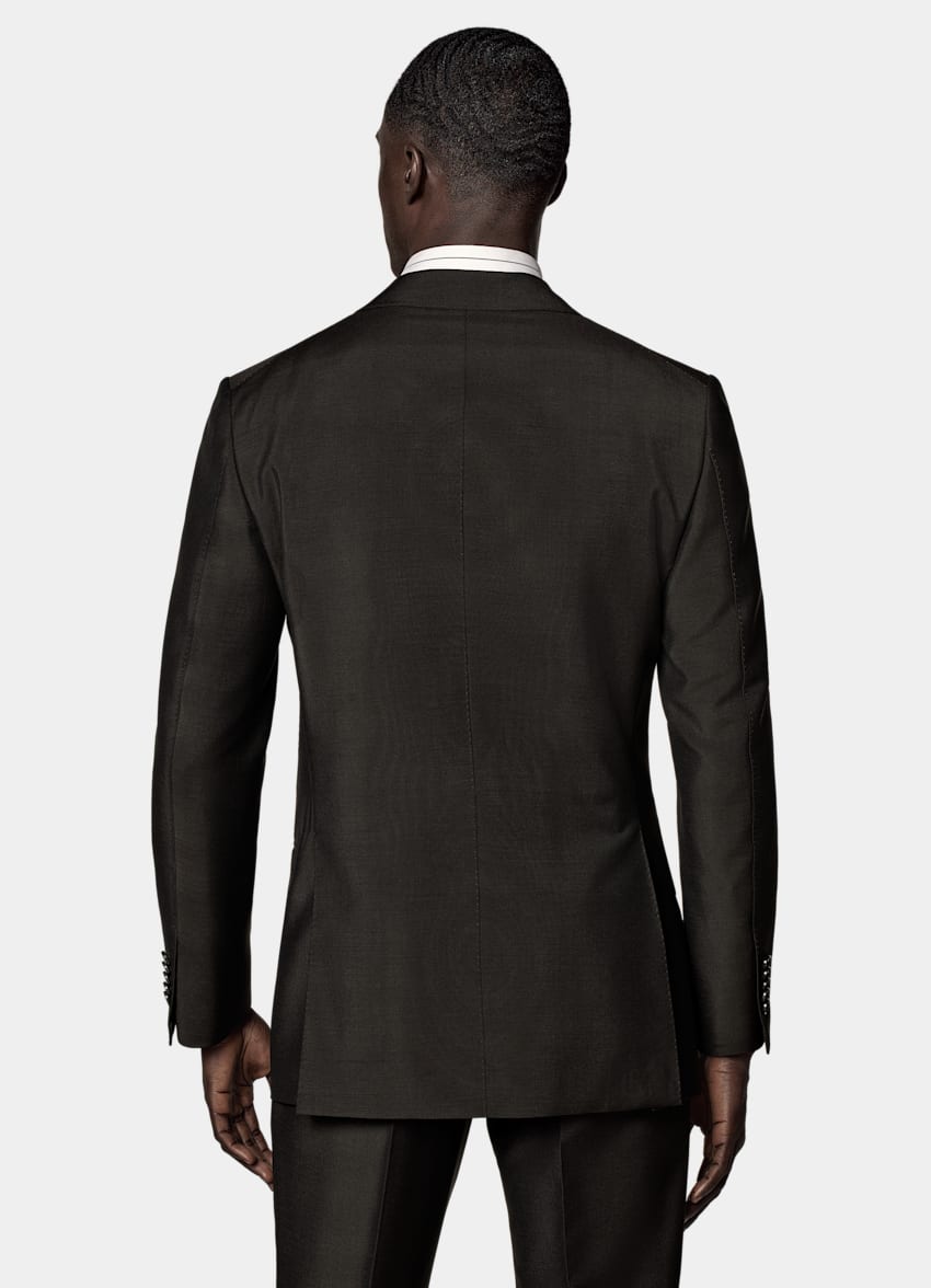 SUITSUPPLY All season Laine et mohair par Vitale Barberis Canonico, Italie Costume Milano coupe Tailored marron foncé