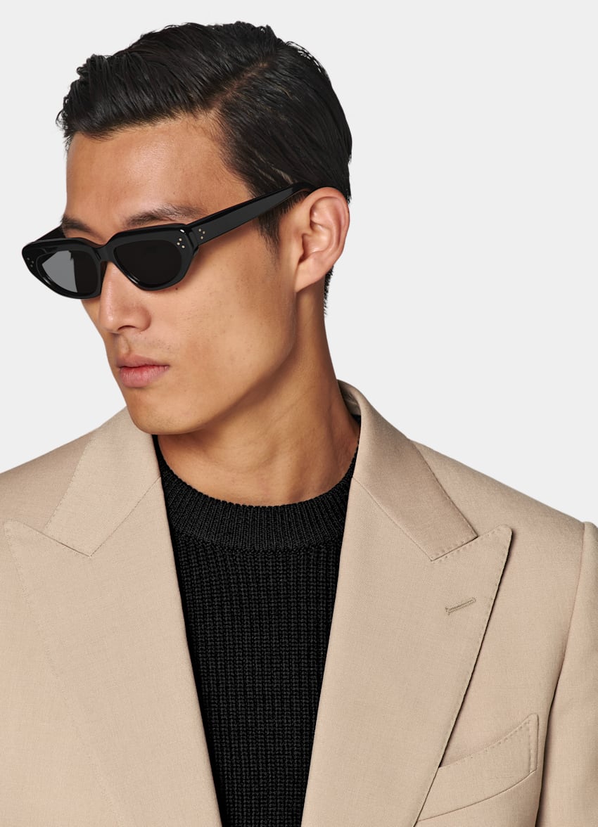 SUITSUPPLY All Season Wool Mohair by Botto Giuseppe, Italy Mid Brown Tailored Fit Milano Suit