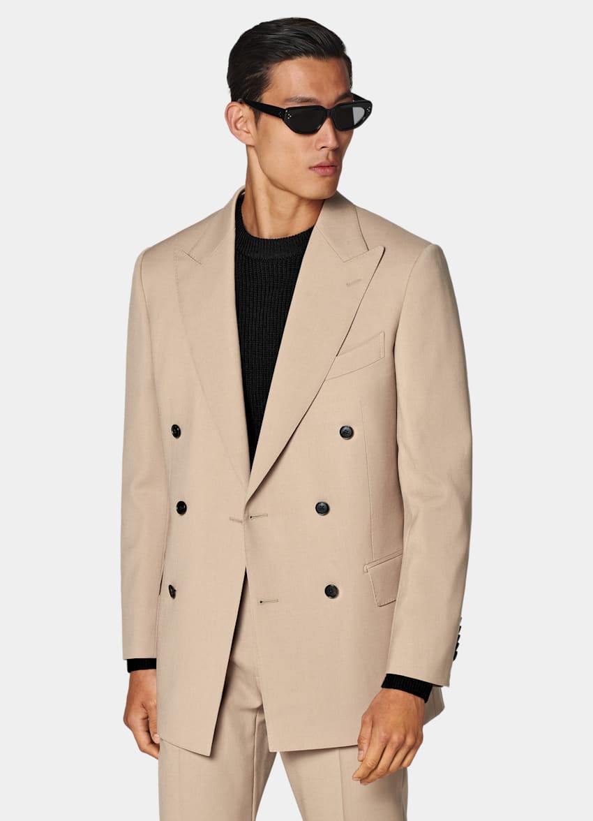 SUITSUPPLY All Season Wool Mohair by Botto Giuseppe, Italy Mid Brown Tailored Fit Milano Suit