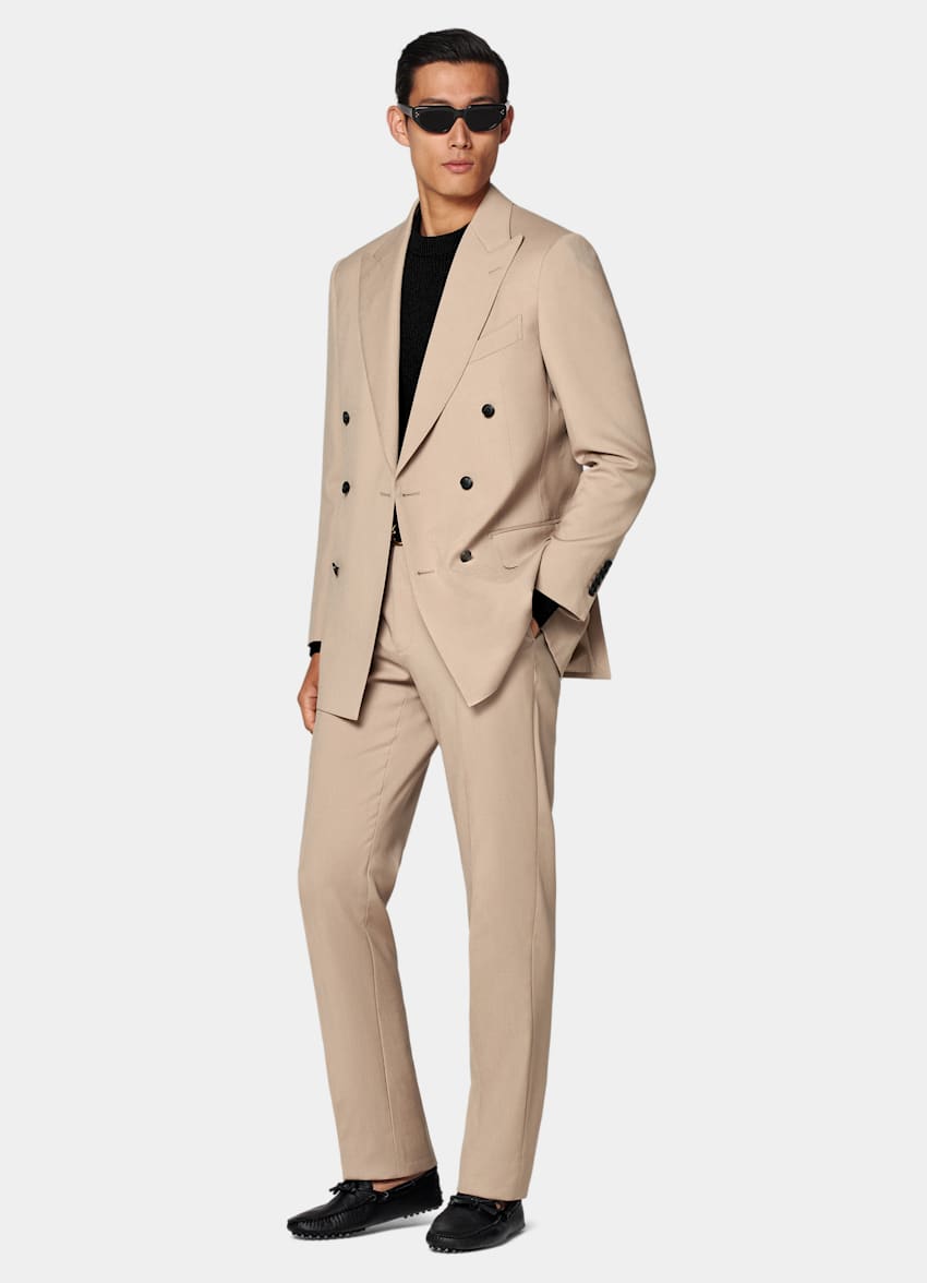 SUITSUPPLY All Season Wool Mohair by Botto Giuseppe, Italy Mid Brown Tailored Fit Milano Suit