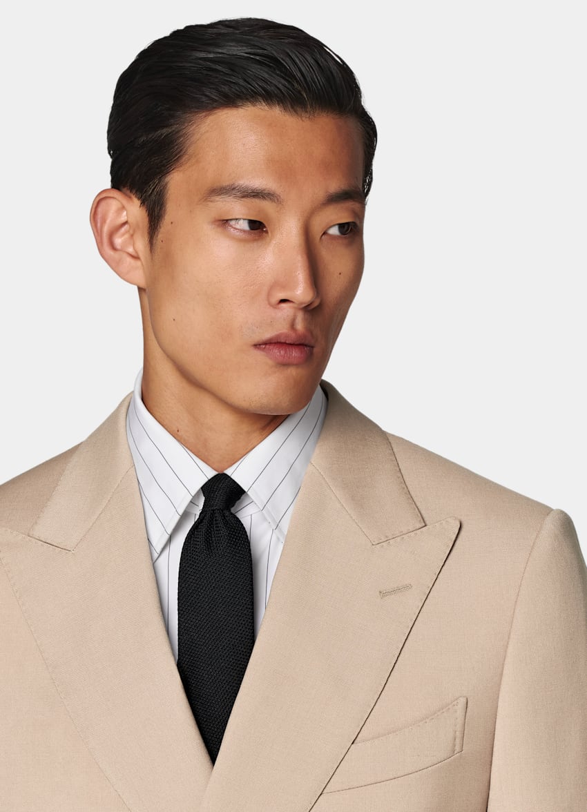 SUITSUPPLY 四季 意大利 Botto Giuseppe 生产的羊毛、马海毛面料 Milano 中棕色合体身型西装