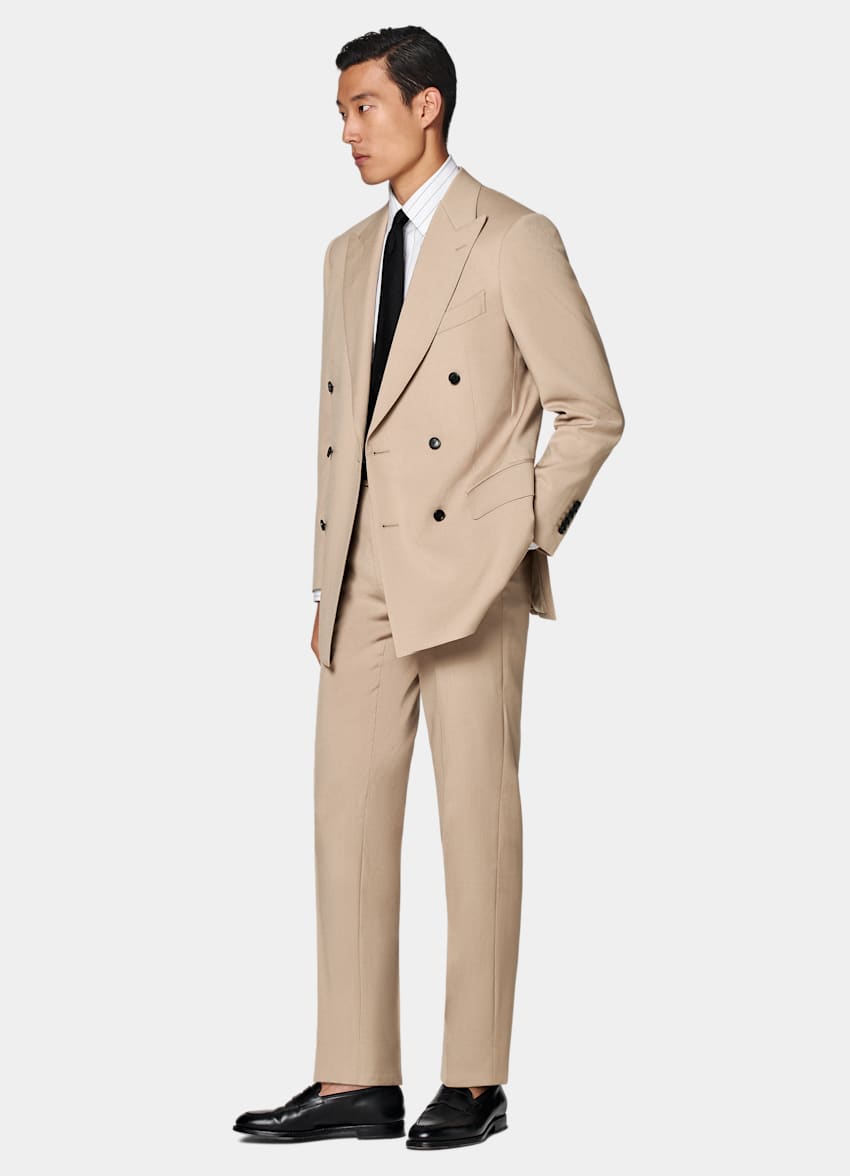 SUITSUPPLY All Season Wool Mohair by Botto Giuseppe, Italy Mid Brown Tailored Fit Milano Suit