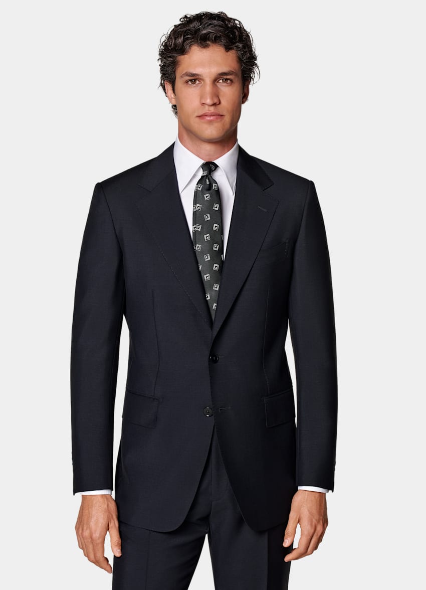 SUITSUPPLY All Season Lana-mohair de Vitale Barberis Canonico, Italia Traje Milano azul marino corte Tailored