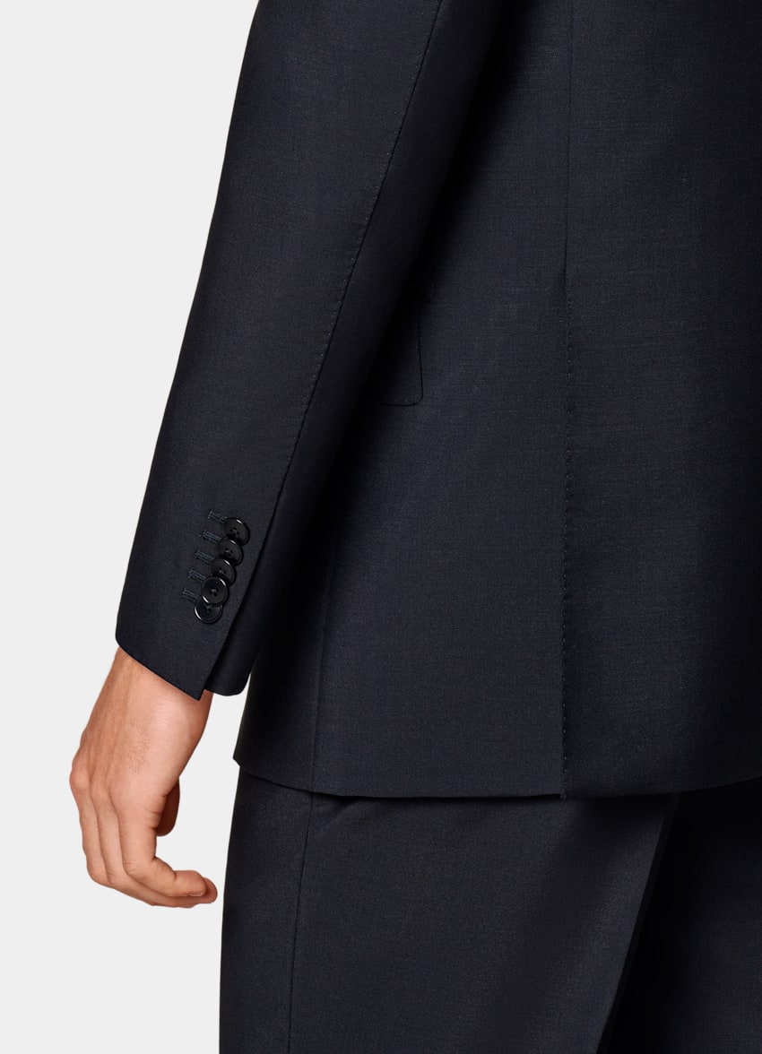 SUITSUPPLY 四季 意大利 Vitale Barberis Canonico 生产的羊毛、马海毛面料 Milano 藏青色合体身型西装