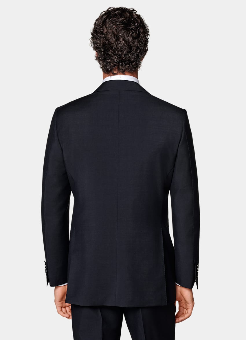 SUITSUPPLY All Season Wool Mohair by Vitale Barberis Canonico, Italy Navy Tailored Fit Milano Suit