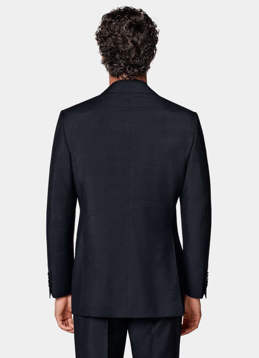 SUITSUPPLY All Season Wool Mohair by Vitale Barberis Canonico, Italy Navy Tailored Fit Milano Suit