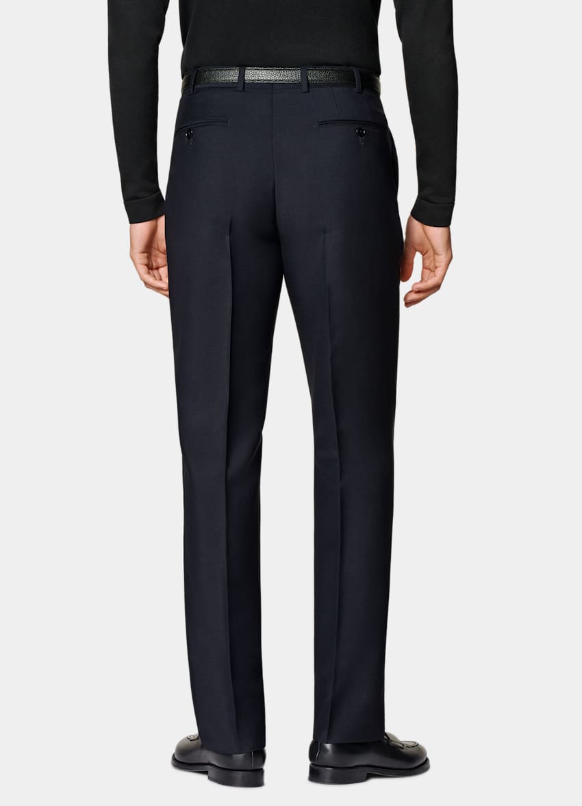 SUITSUPPLY All Season Wool Mohair by Vitale Barberis Canonico, Italy Navy Tailored Fit Milano Suit