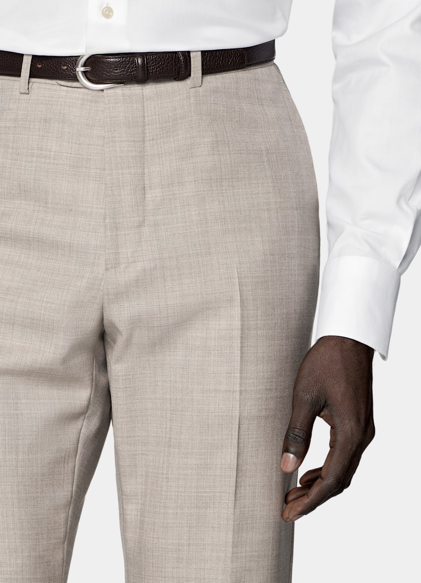 SUITSUPPLY All season Reine tropische Wolle von Vitale Barberis Canonico, Italien Havana Perennial Anzug hellbraun Tailored Fit