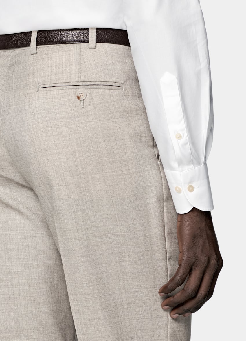 SUITSUPPLY All season Reine tropische Wolle von Vitale Barberis Canonico, Italien Havana Perennial Anzug hellbraun Tailored Fit