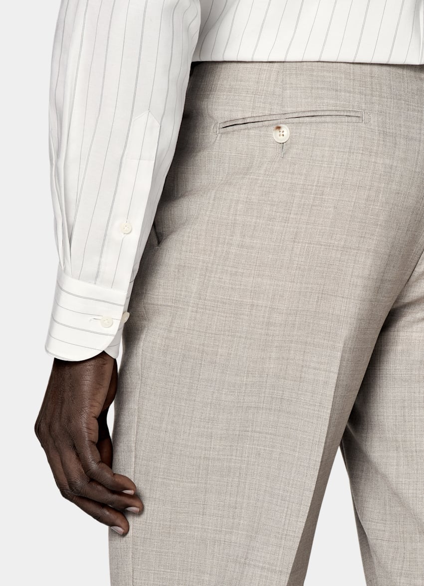 SUITSUPPLY All Season Ren tropisk ull från Vitale Barberis Canonico, Italien Havana Perennial ljusbrun kostym med tailored fit