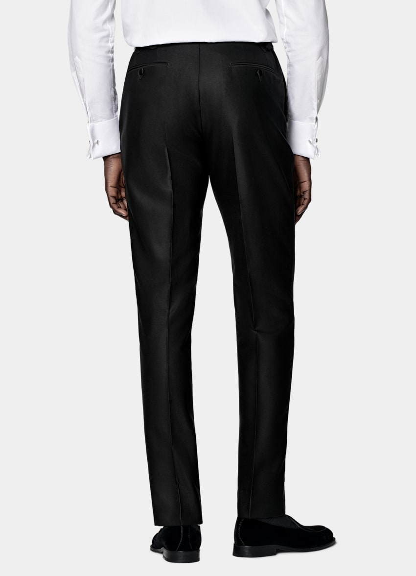 SUITSUPPLY All Season Pure S130's Wool by Delfino, Italy Black Tailored Fit Milano Tuxedo