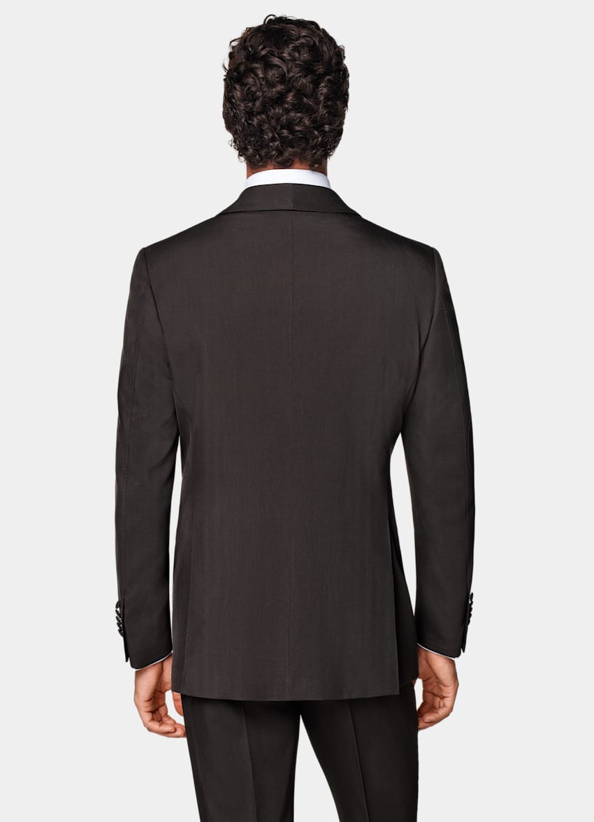 SUITSUPPLY All Season Pure S120's Wool by E.Thomas, Italy Dark Brown Tailored Fit Milano Tuxedo