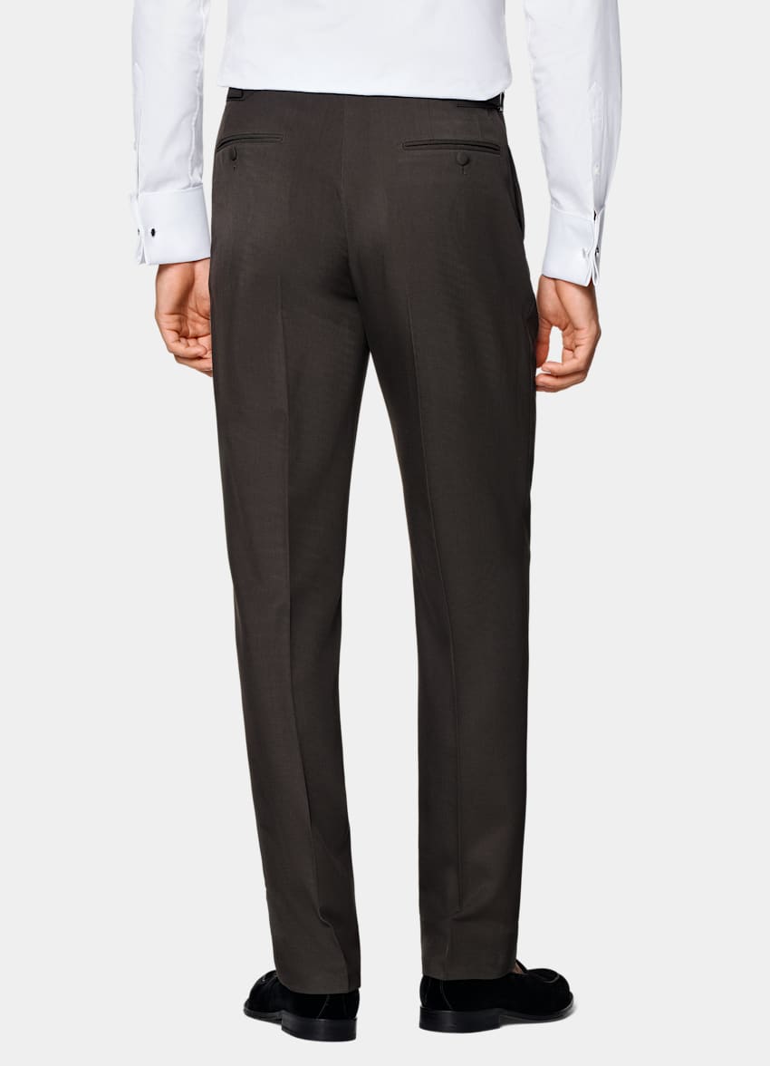 SUITSUPPLY All Season Pure S120's Wool by E.Thomas, Italy Dark Brown Tailored Fit Milano Tuxedo