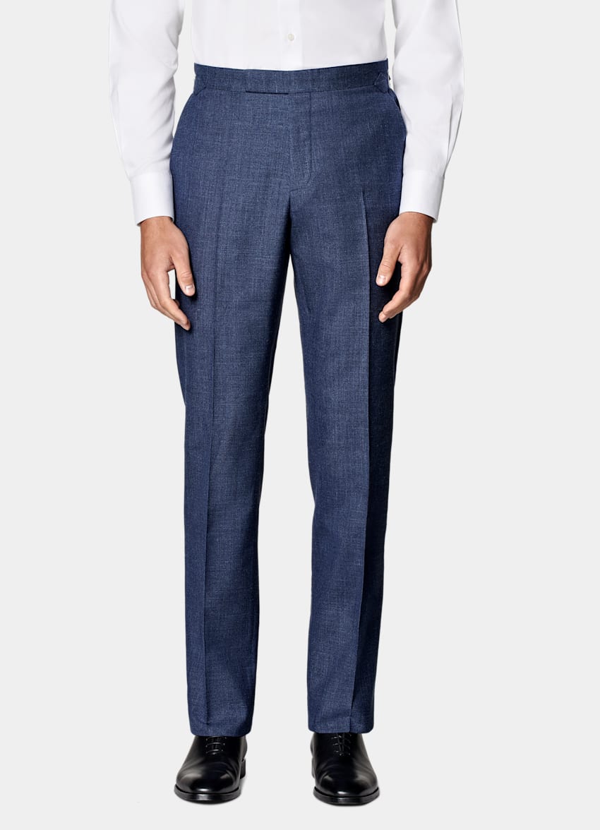 SUITSUPPLY Été Laine, soie et lin - E.Thomas, Italie Costume Havana coupe Tailored bleu moyen