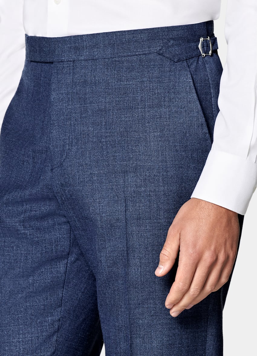 SUITSUPPLY Été Laine, soie et lin - E.Thomas, Italie Costume Havana coupe Tailored bleu moyen