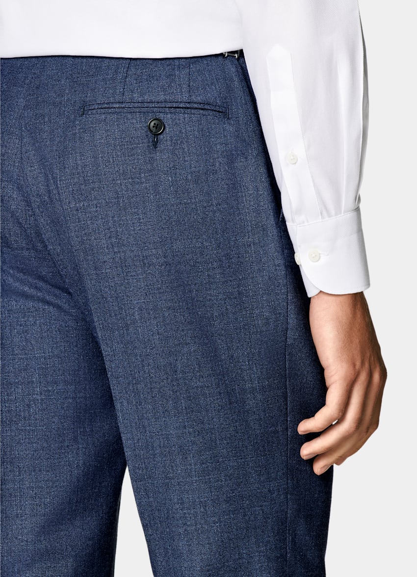 SUITSUPPLY Été Laine, soie et lin - E.Thomas, Italie Costume Havana coupe Tailored bleu moyen