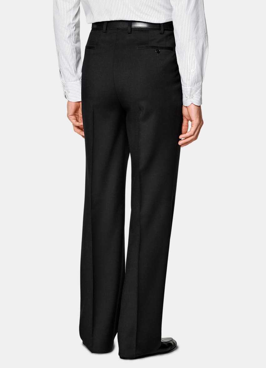 SUITSUPPLY All Season Wool Mohair by Vitale Barberis Canonico, Italy Black Relaxed Fit Roma Suit