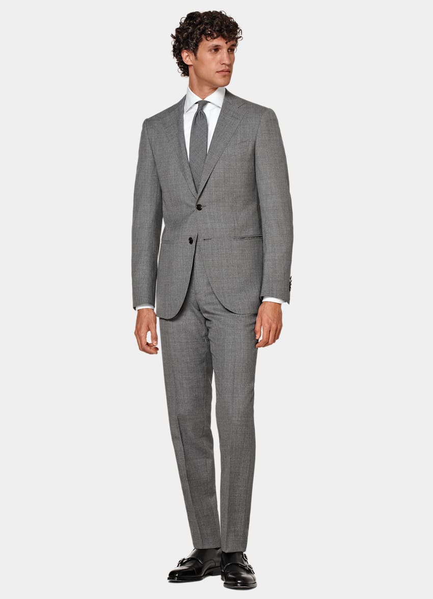 SUITSUPPLY Pure Tropical Wool by Vitale Barberis Canonico, Italy Mid Grey Perennial Lazio Suit