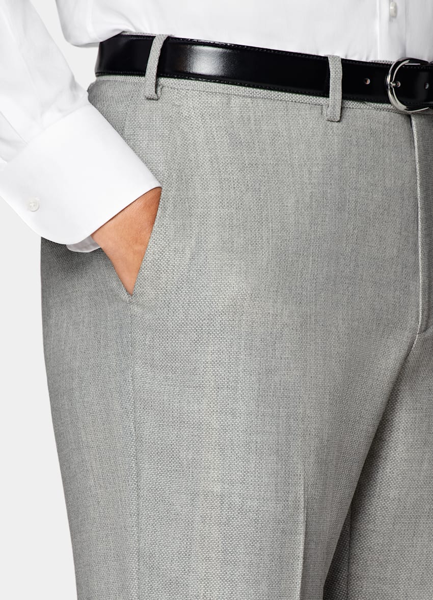 SUITSUPPLY All season Pure laine par Vitale Barberis Canonico, Italie Costume Havana coupe Tailored gris clair