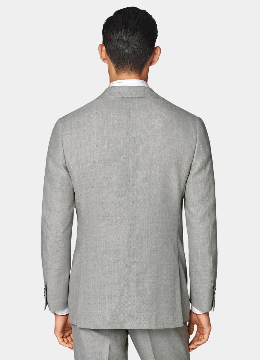 SUITSUPPLY All Season Pure Wool by Vitale Barberis Canonico, Italy Light Grey Perennial Tailored Fit Havana Suit