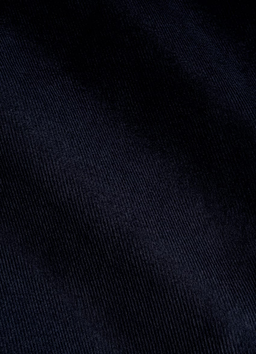 SUITSUPPLY 意大利 Di Sondrio 生产的弹力棉面料 Vigo 藏青色褶裥长裤