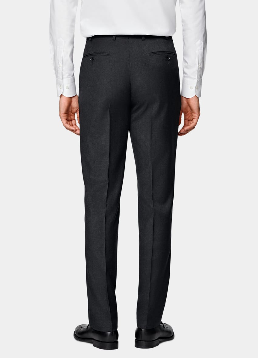 Dark Grey Slim Leg Straight Suit Trousers