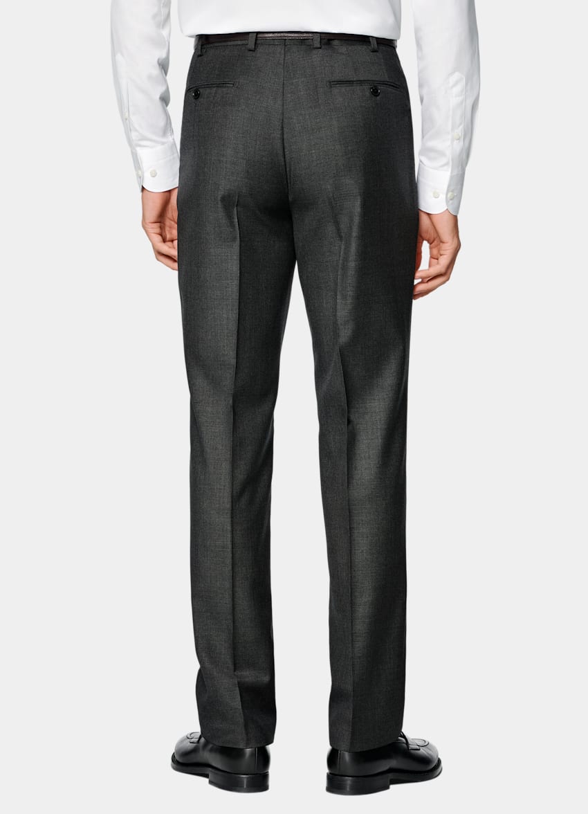 Dark Grey Straight Leg Suit Pants
