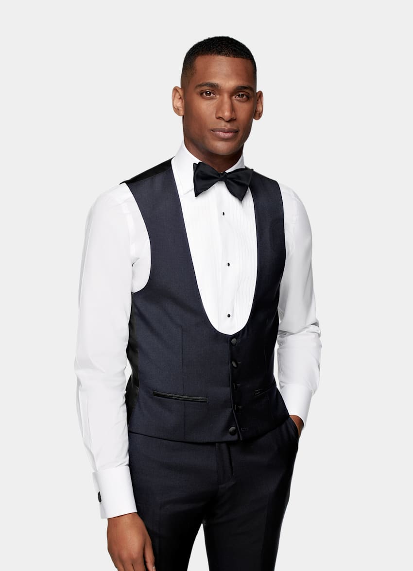 Navy Tuxedo Waistcoat