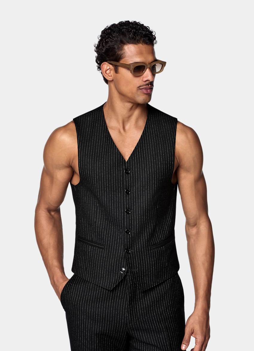 Black Striped Waistcoat