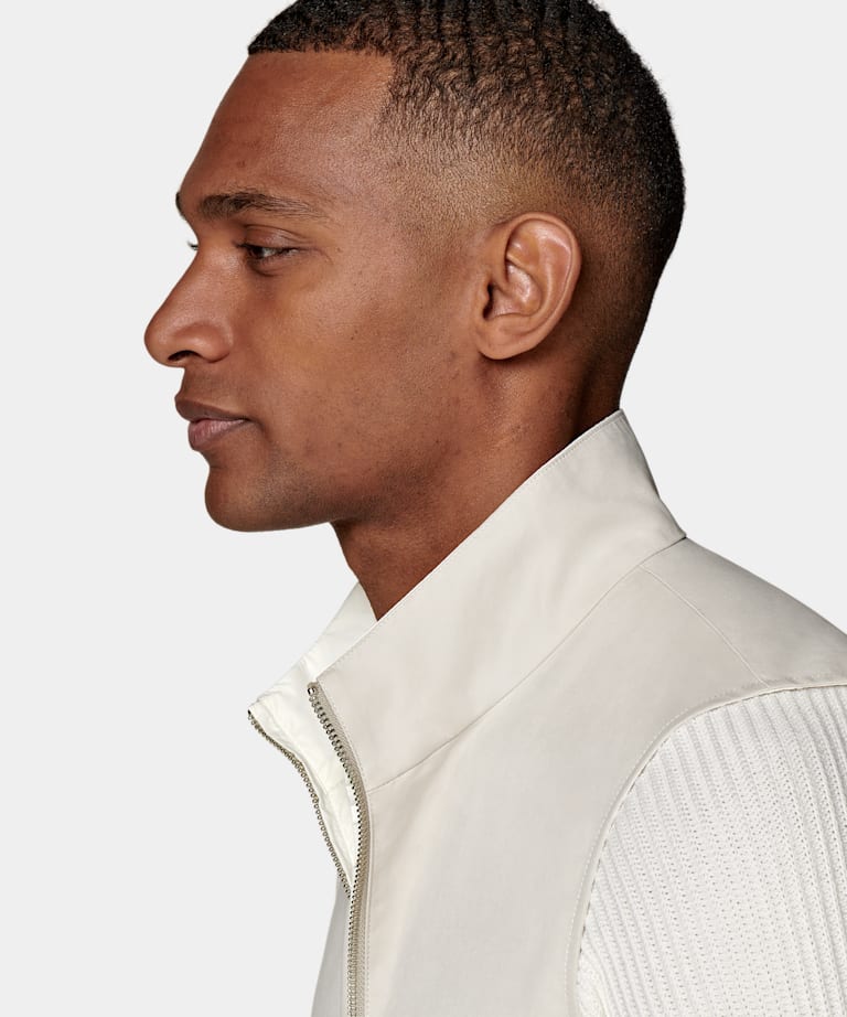 Off-White & Sand Reversible Reversible Vest