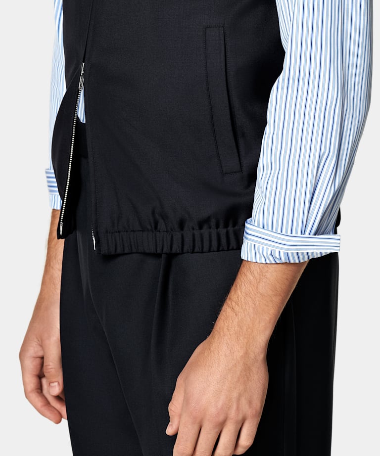 Navy Zip Vest