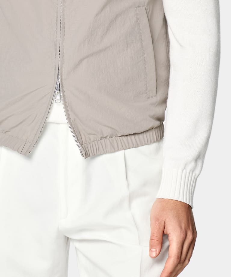 Chaleco reversible gris topo claro