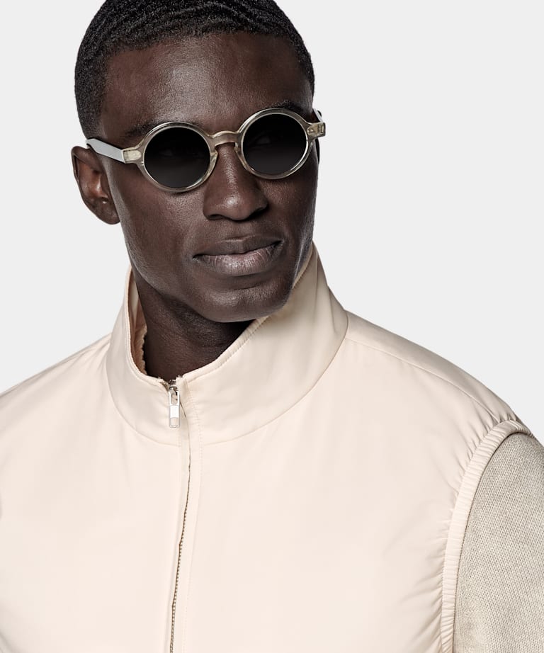 Off-White Light Padded Zip Vest