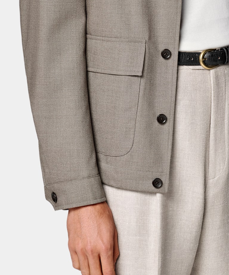 Taupe Bomber Jacket