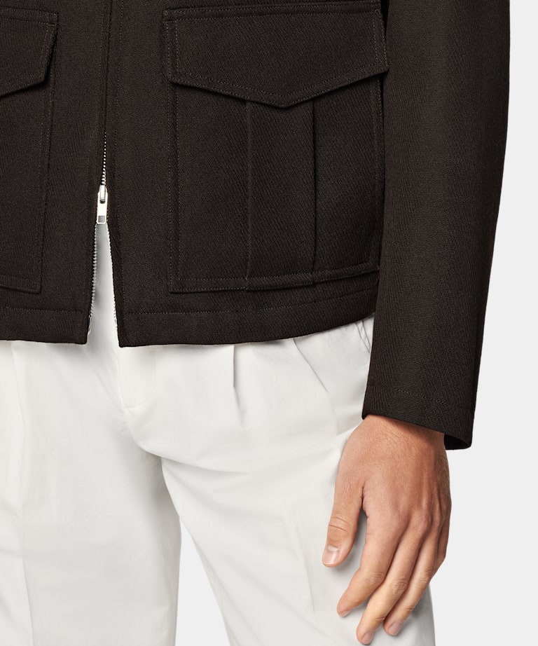 Dark Brown Bomber Jacket