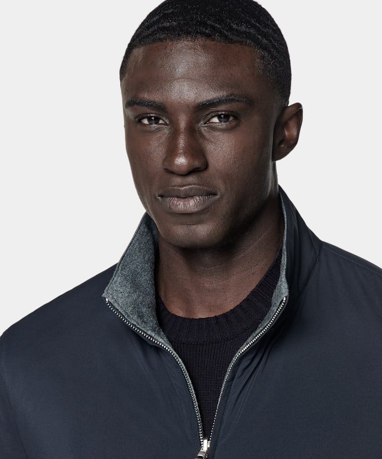 Navy Reversible Bomber Jacket