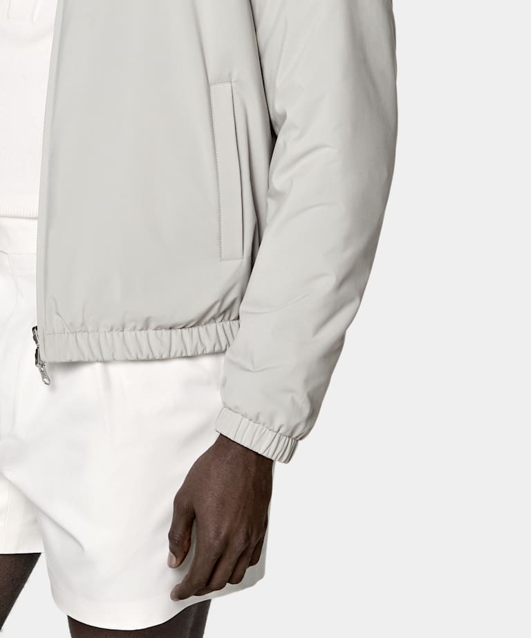 Taupe Wende-Bomberjacke