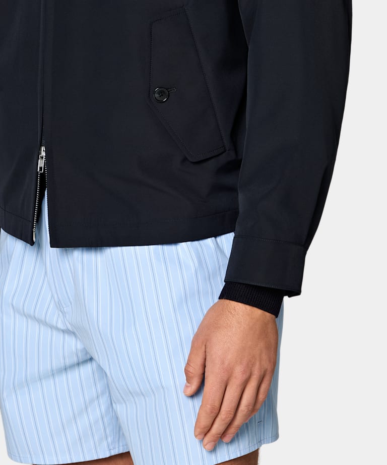 Chaqueta bomber azul marino ragl&aacute;n