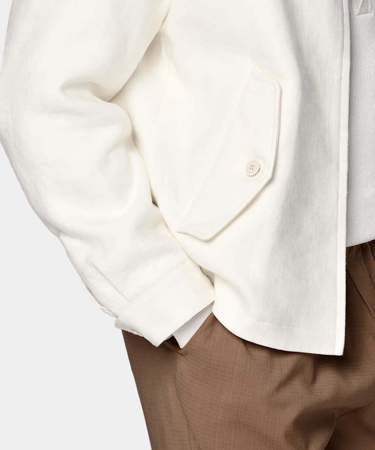 Chaqueta bomber ragl&aacute;n crudo