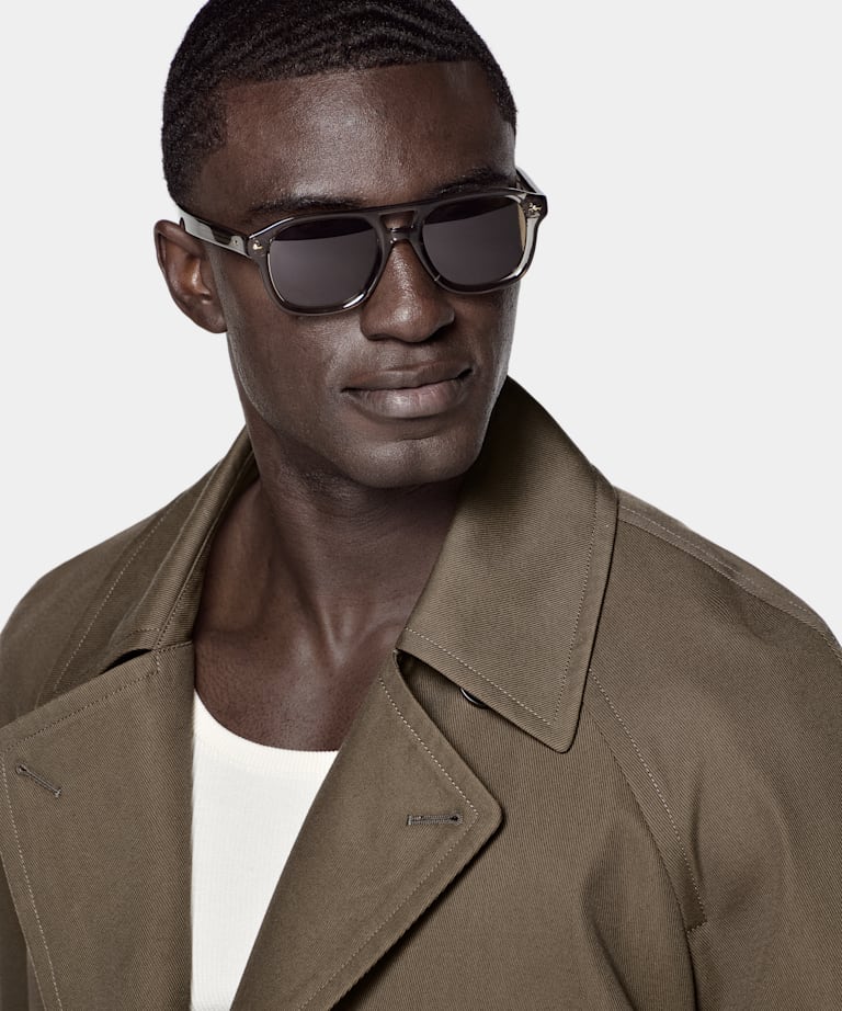 Gabardina verde medio