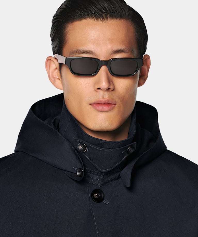 Manteau imperméable bleu marine