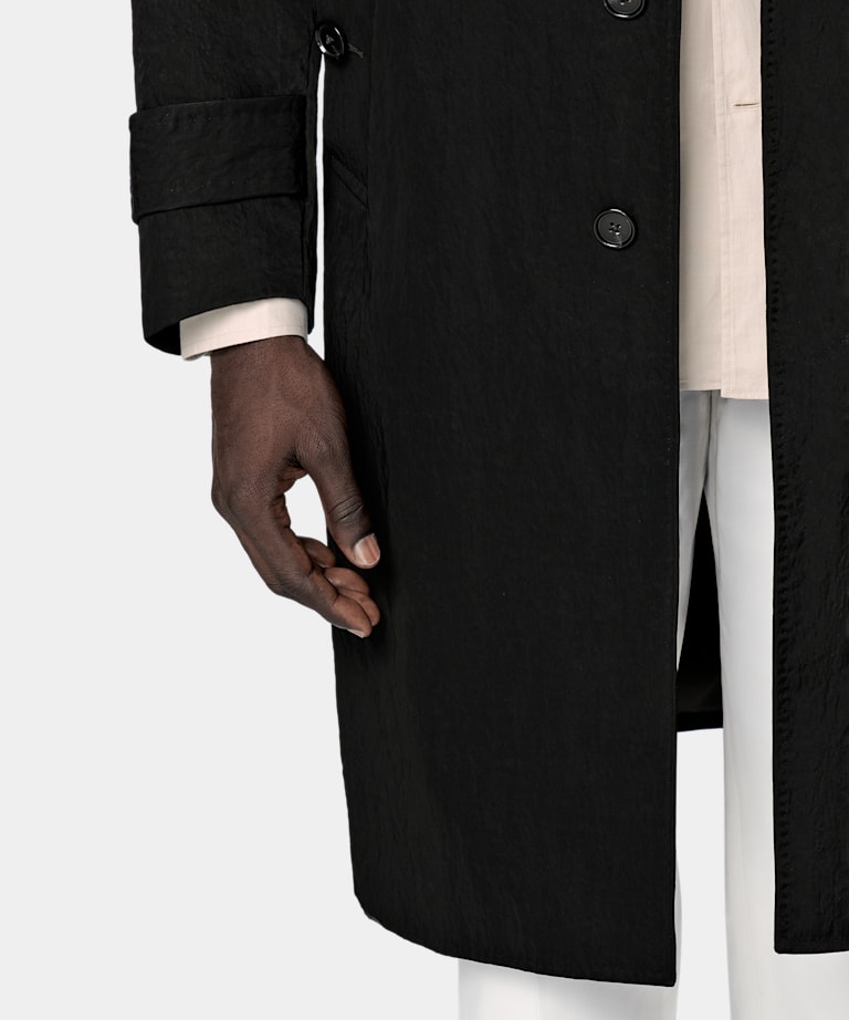 Black Belted Trench Coat