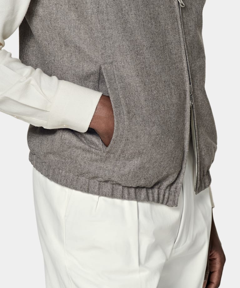 Taupe & Off-White Reversible Vest