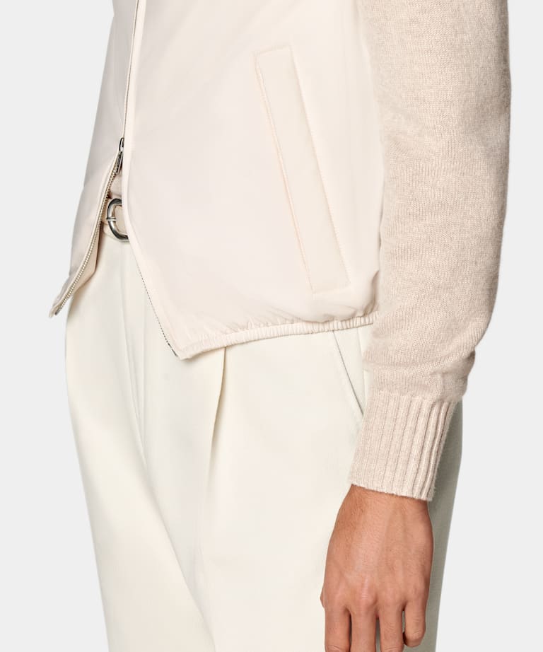 Off-White Light Padded Zip Vest